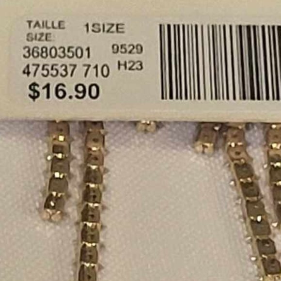 Fashion Jewelry Rhinestone Drop Earrings - Gold Tone Free with a Purchase of $75 - Picture 3 of 3